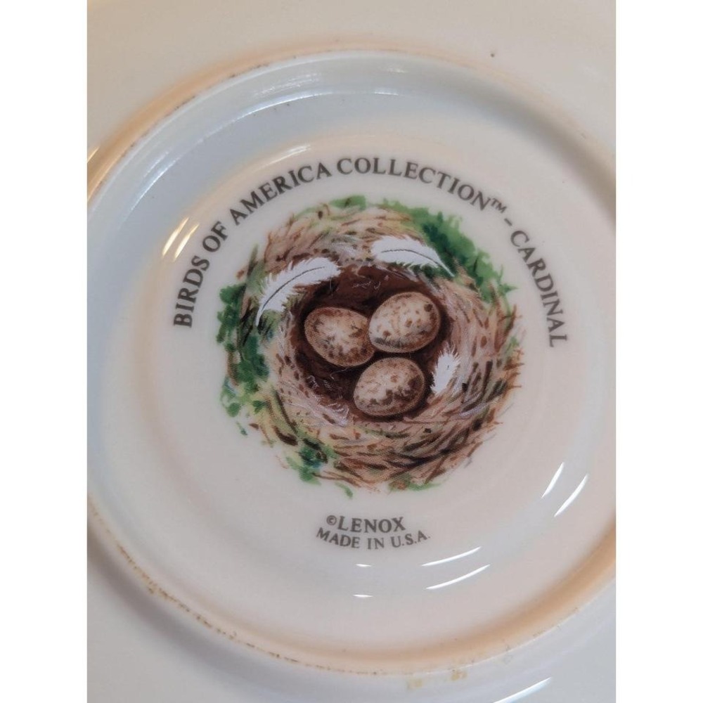 Lenox Birds of America Cardinal Set of 2 Teacups & Saucers 1993 - Picture 8 of 8